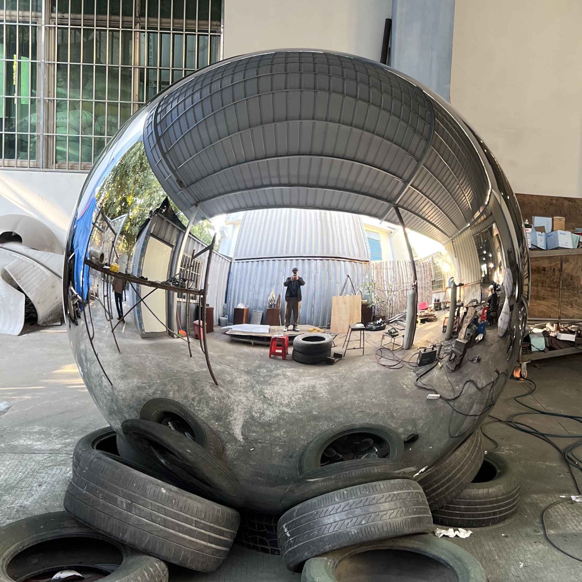 Custom stainless steel sculpture fabrication