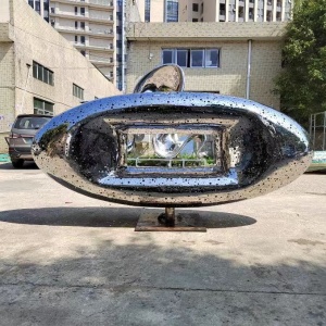 Finished large stainless steel sculpture for a custom metal fabrication project