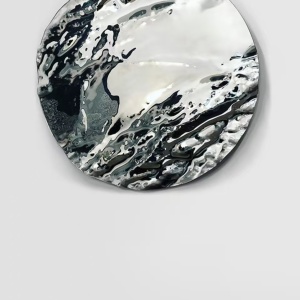 Mirror stainless steel surface detail for quality review