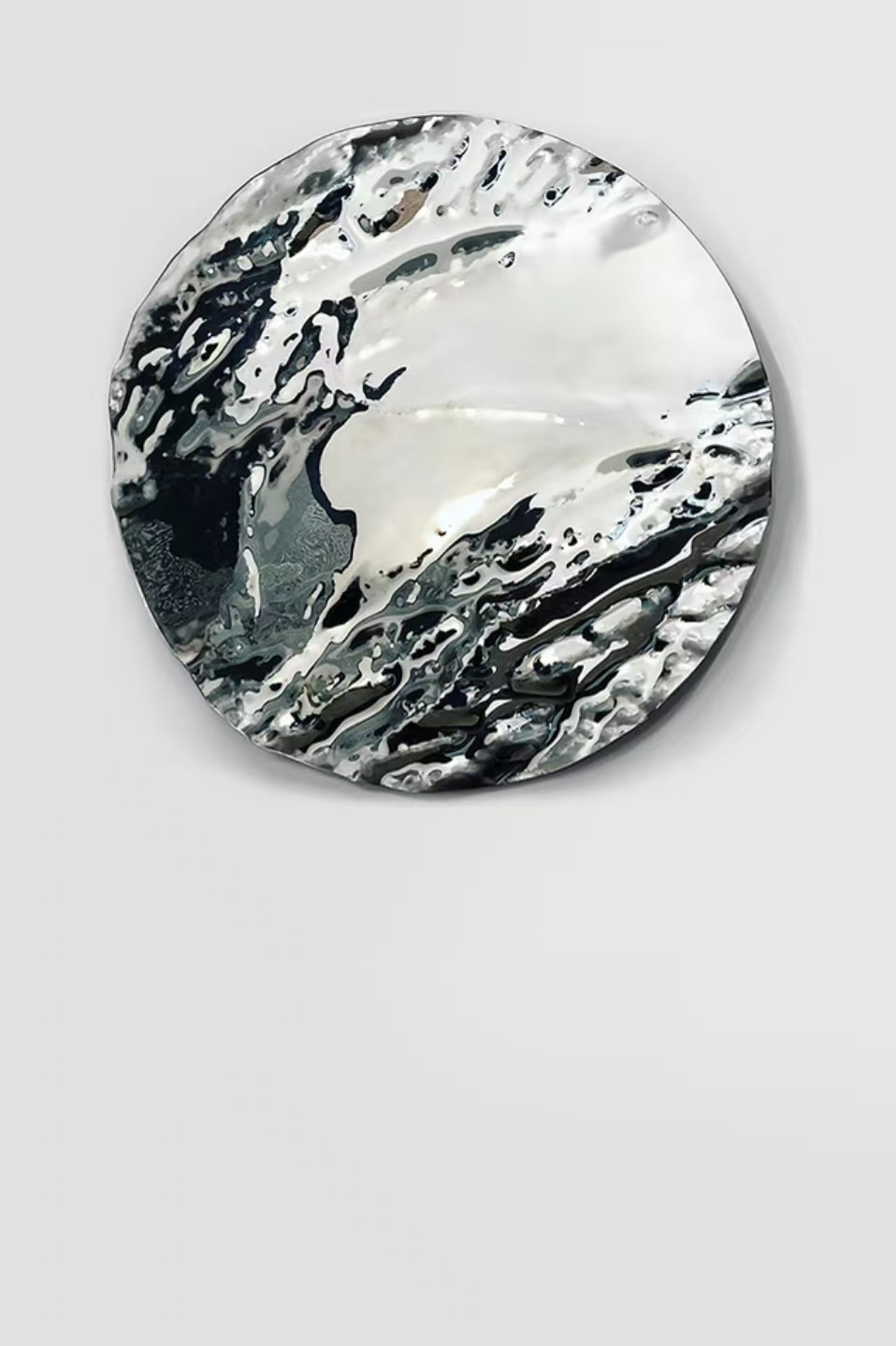 Mirror stainless steel surface detail for quality review