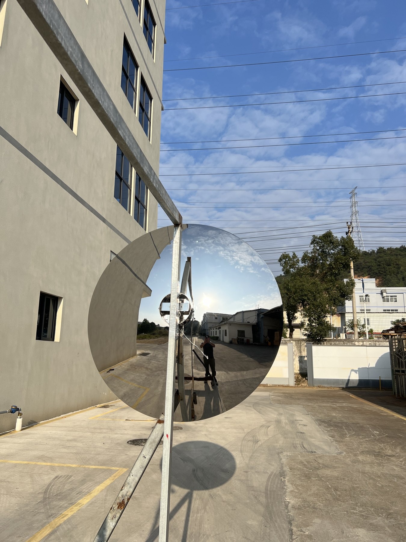 Second side angle of the same concave mirror disc sculpture