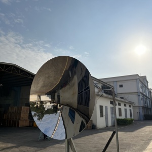 Mirror surface and edge profile of the same concave disc sculpture