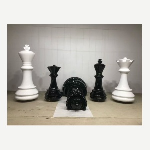 Second view of the same oversized chess display set
