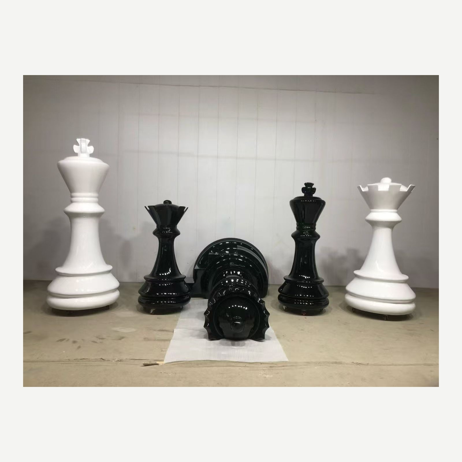 Second view of the same oversized chess display set