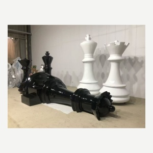 Finished giant chess piece props from the same commercial display set