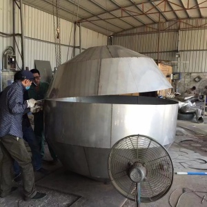 Stainless steel sphere shell assembly before mirror polishing