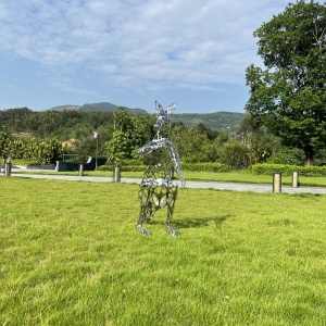 Final outdoor project view of the same kangaroo sculpture