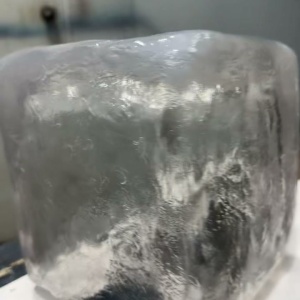 Front angle of the same transparent resin ice cube display prop
