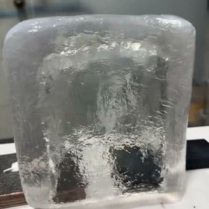 Side angle of the same transparent resin ice cube display prop