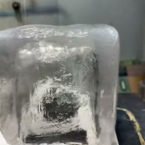 Rounded edge and transparent finish detail on the same resin ice cube prop