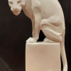 Finished white panther display sculpture front three-quarter view